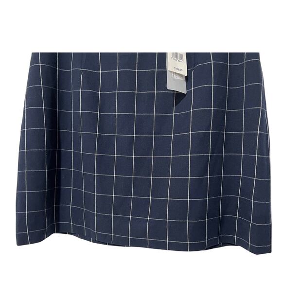 FRENCH CONNECTION SKIRT WOMENS SIZE 6 WINDOW PANE CHECK MINI NAVY NEW - Picture 7 of 13
